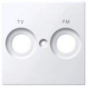 Накладка телевизионной розетки c надписью TV+FM System M Merten активный белый