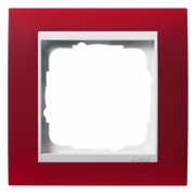 Рамка 1-ая Gira Event Матово-Красный цвет вставки Белый глянцевый