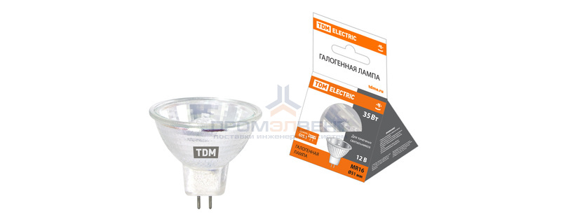 Лампа галогенная с отражателем MR16 - 35 Вт - 12 В - GU5.3 TDM
