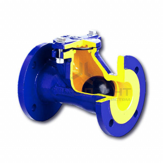 Клапан обратный шаровой Zetkama 400 D - Ду150 (ф/ф, PN16, Tmax 70°C, исполнение №55)