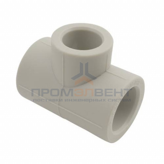 Тройник переходной FV-Plast - 63 × 32 × 63 (для полипропиленовых труб под пайку, цвет серый)
