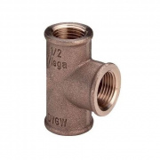 Тройник редукционный Viega 3130 - 1" x 1/2" x 1" (резьбовой, бронза без покрытия)