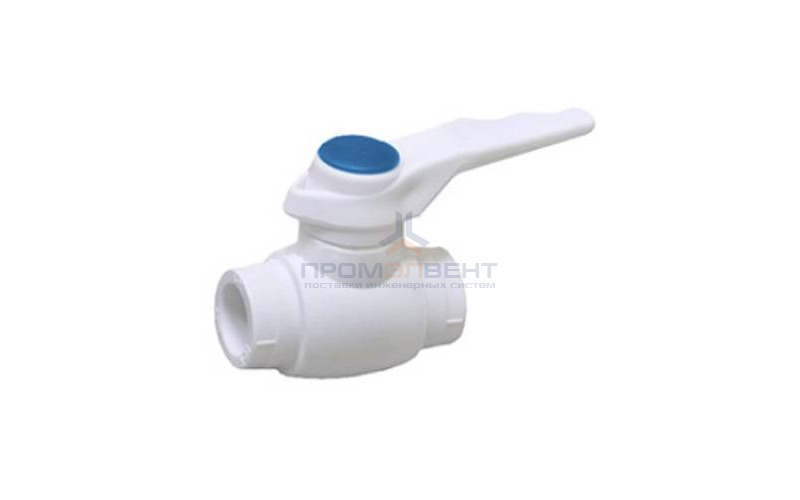 Кран шаровой Fusitek - 63 (Пайка/Пайка, ручка-рычаг белая с синей меткой)