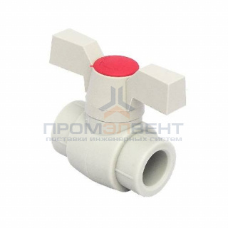 Кран шаровой FV-Plast - 20 (для полипропиленовых труб под пайку, цвет серый, ручка бабочка)