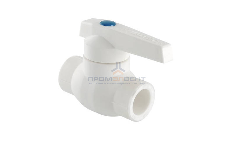 Кран шаровой VALTEC VTp.744 - 20 (c латунной обоймой, для полипропиленовых труб под пайку, белый)