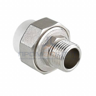 Переход на наружную резьбу разъемный VALTEC VTp.761 - 20 x 1" (для полипропиленовых труб, белый)