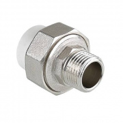 Переход на наружную резьбу разъемный VALTEC VTp.761 - 20 x 1/2" (для полипропиленовых труб, белый)
