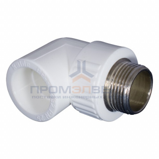 Переход на наружную резьбу угловой KALDE - 25 x 3/4" (для полипропиленовых труб, цвет белый)