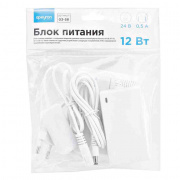 03-58 Адаптер сетевой, 24В, 12Вт, IP44, 0.5A, пластик белый, DC(папа) 5.5x2.5мм, корпус 90*50*30мм