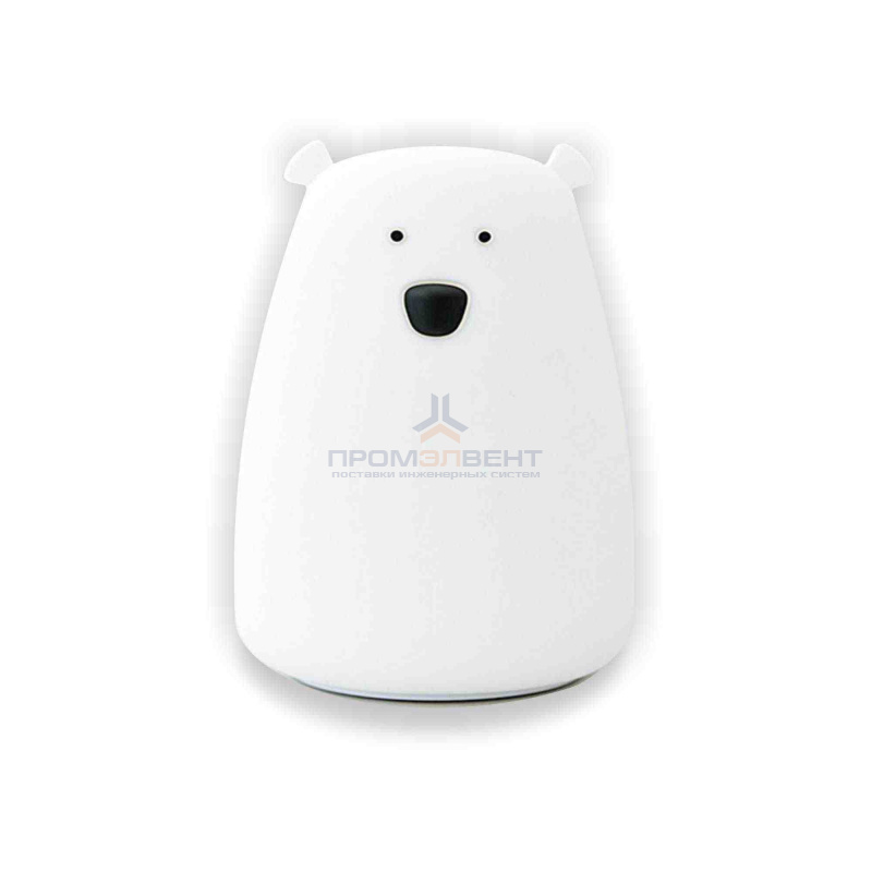 12-26 Ночник светодиодный силиконовый, размер:8.8x8.8x10.3см, питание 3*ААА, белый