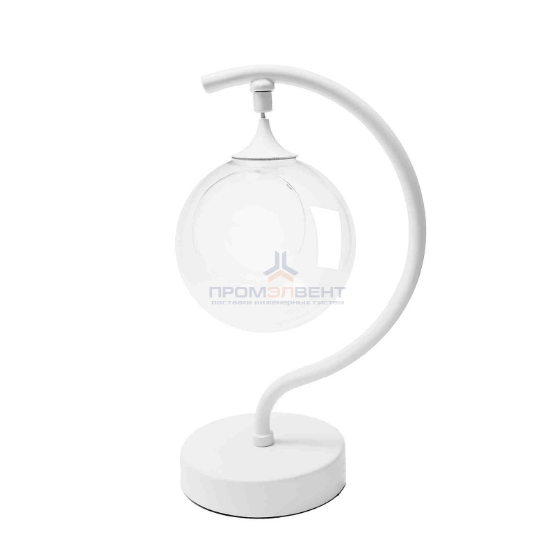 FT-03-01 Фитосветильник настольный, светодиодный,стеклянный шар Ø120мм, 5 В, 1Вт, диммер, USB-штекер длиной 1,8 м, S-образный, белый (без наполнения)
